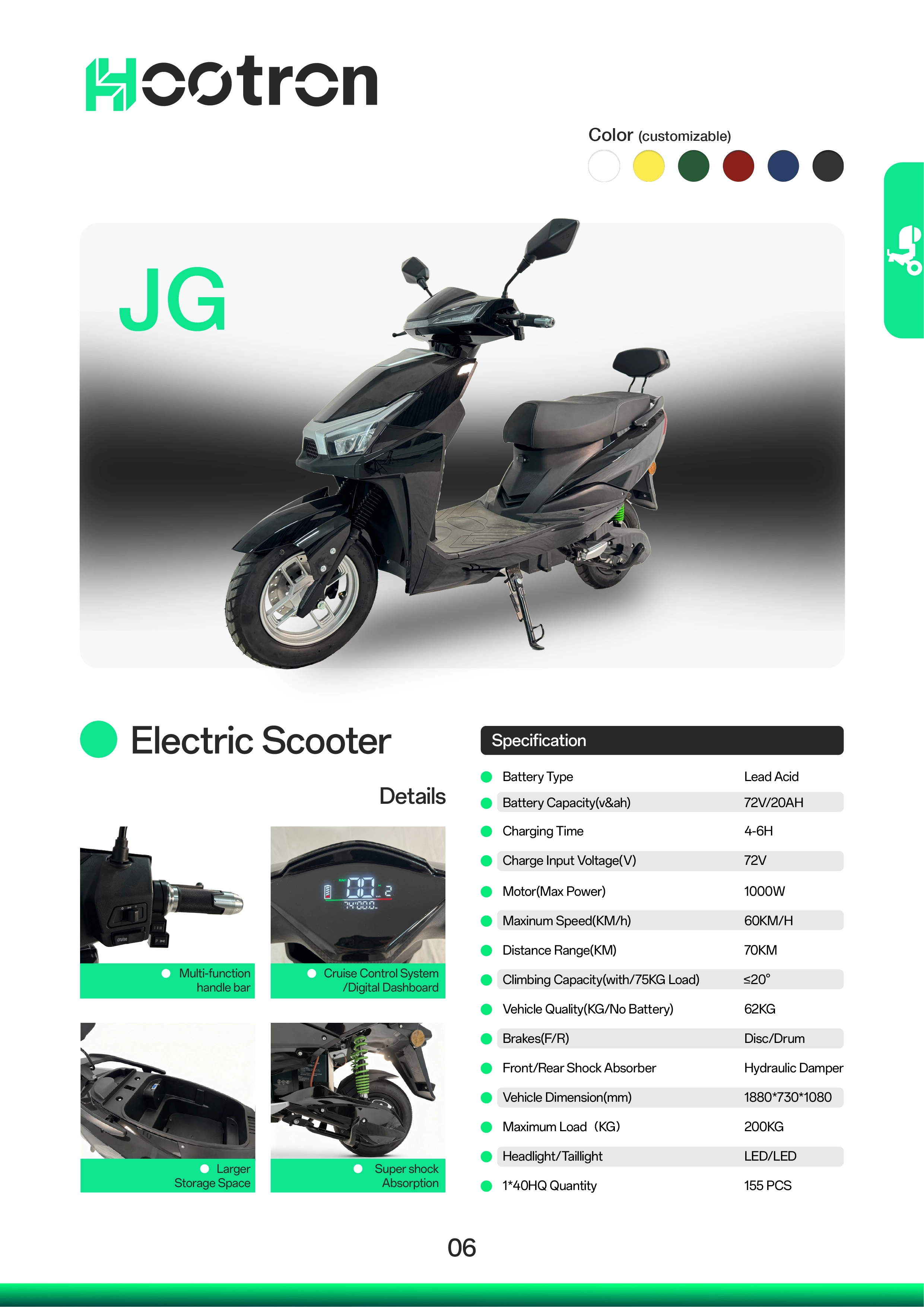 Hootron JG electric scooter black