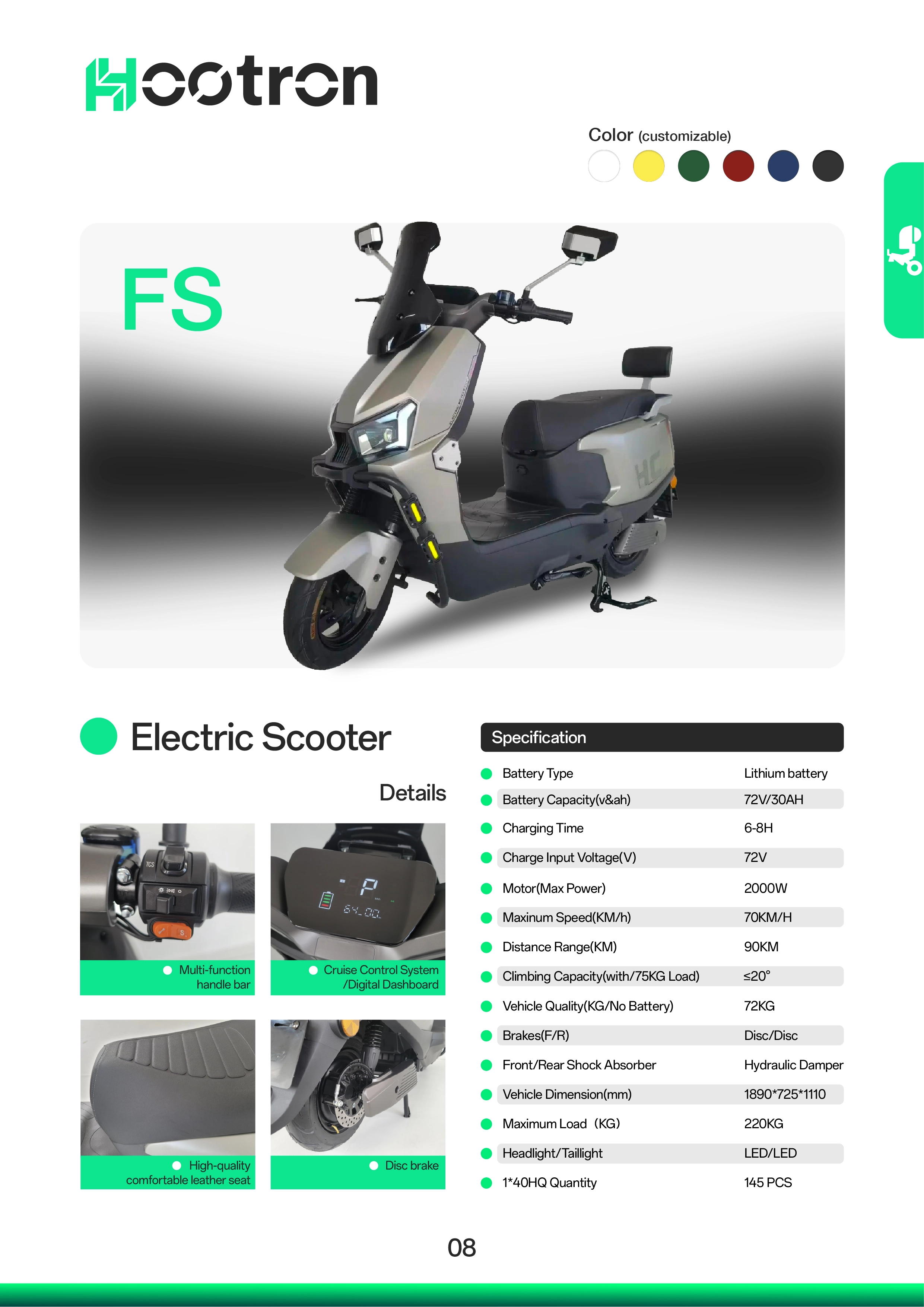 Hootron FS high-performance electric scooter