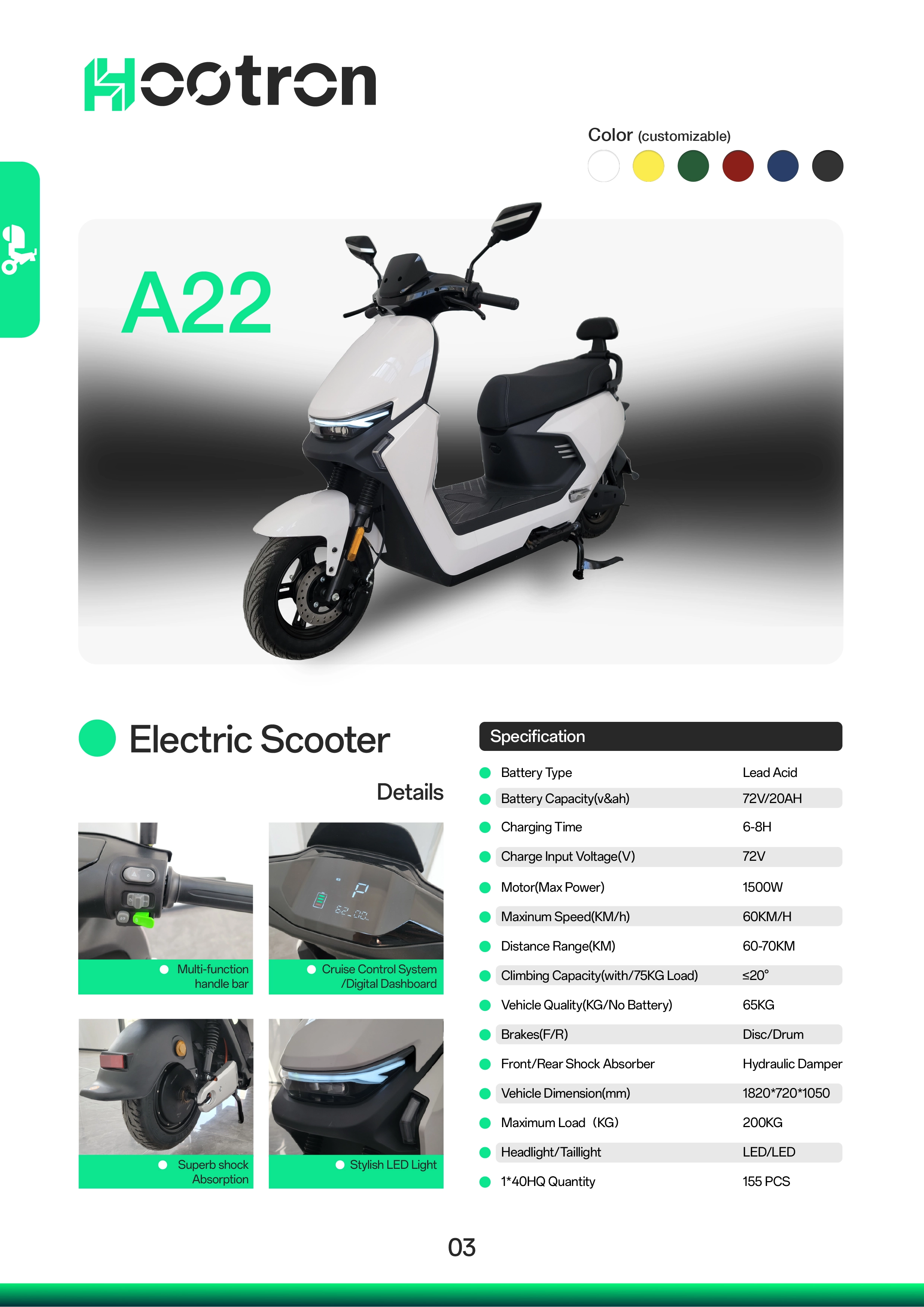 Hootron A22 electric scooter